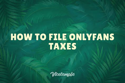 how to file onlyfans taxes on turbotax|Taxes for OnlyFans